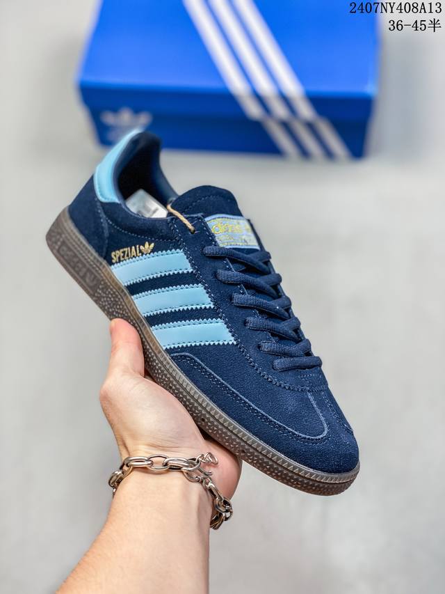 福利特价 公司级adidas Handball Spezial 官方正确版本 阿迪达斯经典款 复古休闲板鞋 全鞋采用反毛皮制作 牛筋耐磨大底 承载青春情怀的板鞋