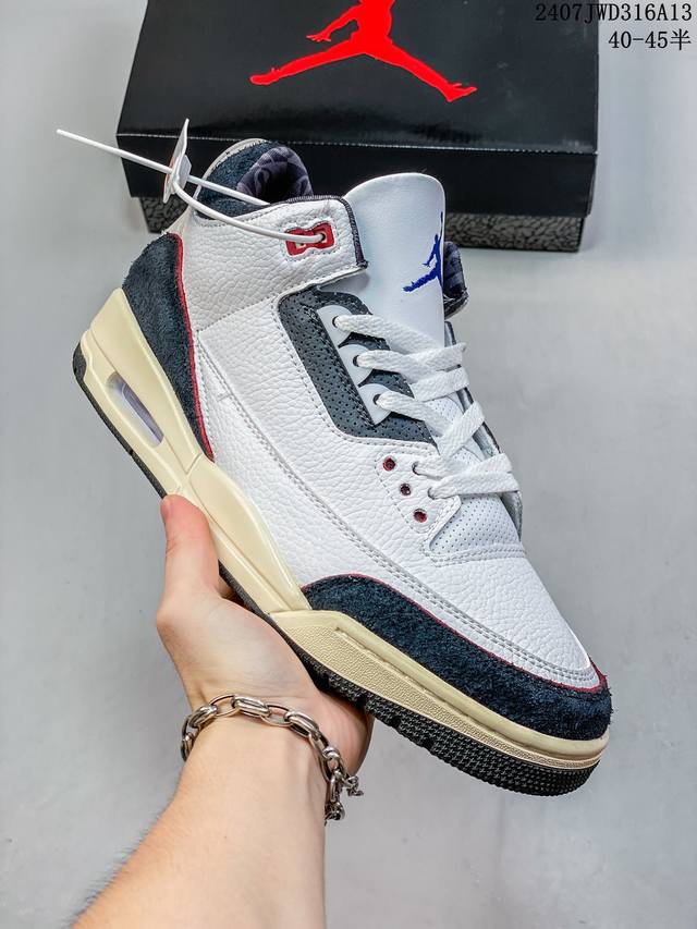 真标带半码！ Nike Air Jordan 3 Retro ”Hide And Sneak“ Aj3 乔丹3代 Aj3 乔3 乔丹篮球鞋系列 辅以标志性的爆裂