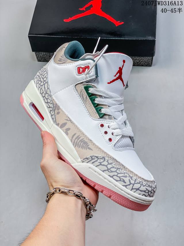 真标带半码！ Nike Air Jordan 3 Retro ”Hide And Sneak“ Aj3 乔丹3代 Aj3 乔3 乔丹篮球鞋系列 辅以标志性的爆裂