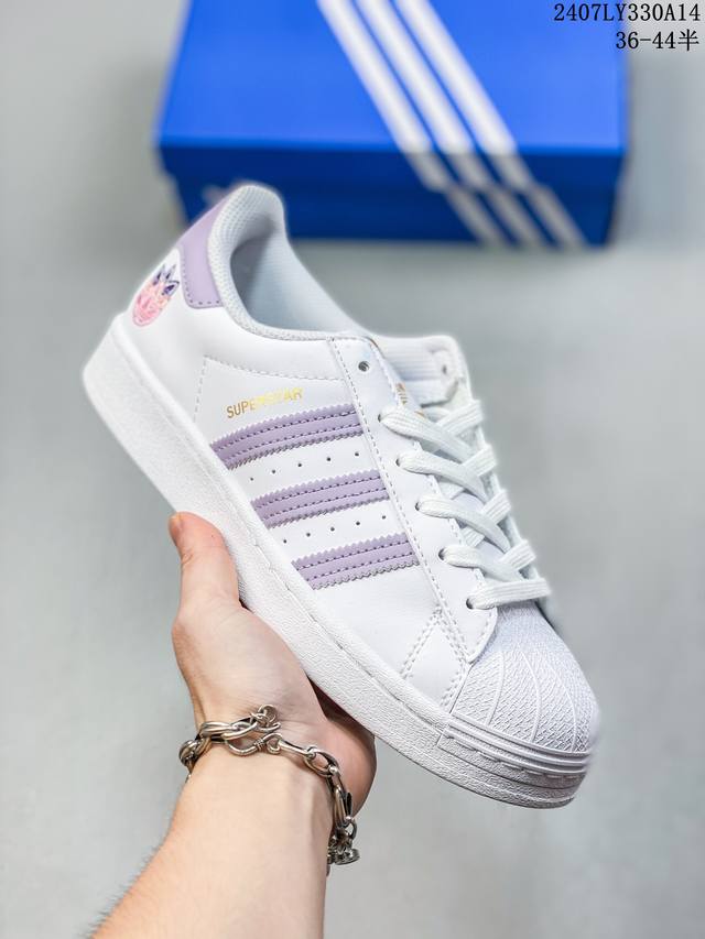 阿迪达斯adidas三叶草 Originals Superstar White Black Gold 贝壳头经典百搭休闲运动板鞋 货号：Gy5986 尺码:36