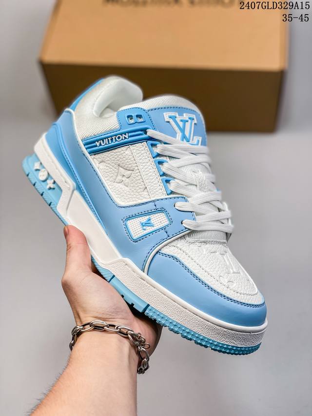 新货纯原级别 空胶工艺 高端零售专供louis Vuitton 路易威登 Lv Trainer 低帮休闲板鞋 海淘代购同渠道品质 品质提升 高端零售 外贸充正专