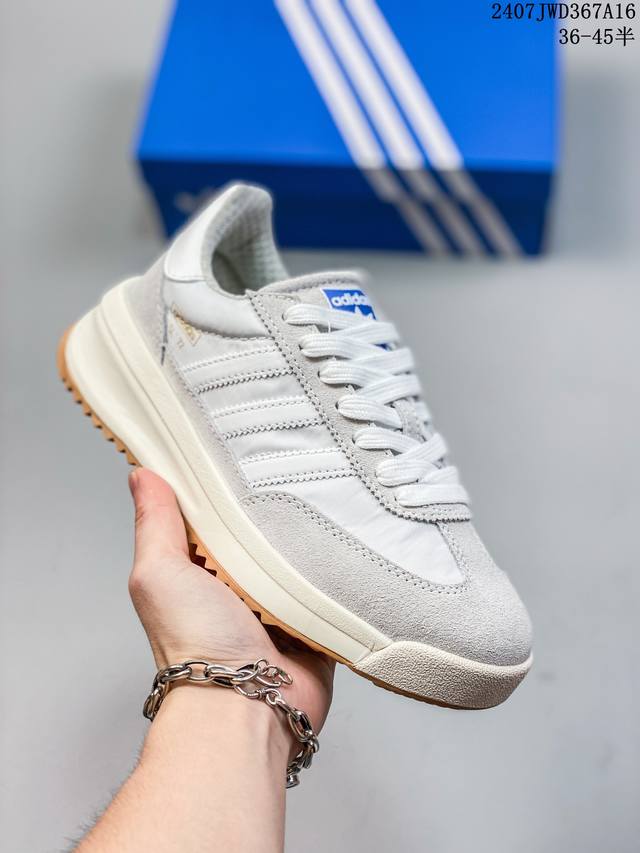 阿迪达斯adidas Wmns Sl72 Og Scarlet Cream White 系列德训足球风百搭低帮休闲运动板鞋男女鞋半码制#采用翻毛皮组合牛津布鞋面