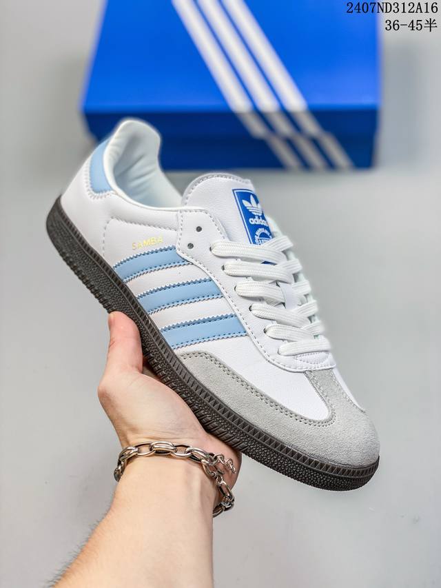 真标半码阿迪达斯三叶草adidas Originals Samba Vegan Og”Spd“桑巴舞系列绅士德训足球风百搭低帮休闲运动板鞋 Size：36一45