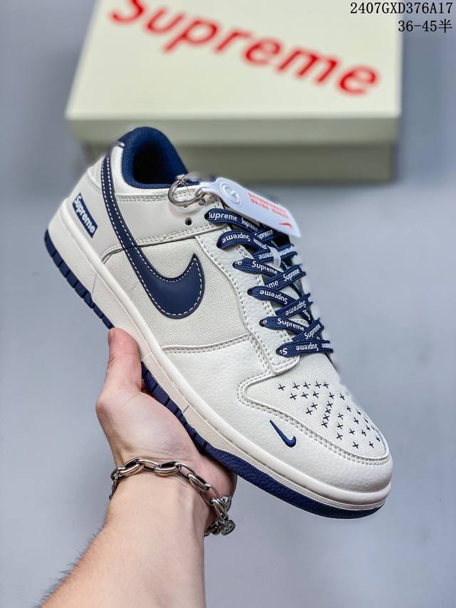 Nike Sb Dunk Low“古驰联名 米白灰勾织布” 周年高端定制 低帮休闲板鞋 定制鞋盒 大厂纯原品质出货 超高清洁度 皮料切割干净无任何毛边 细节完美