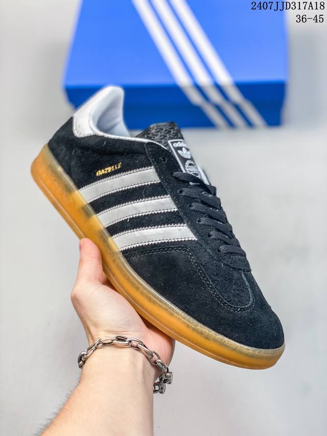 公司级带半码adidas阿迪达斯女鞋samba三叶草男鞋gazelle黄蓝德训鞋低帮板鞋夏 07Jjd317A18