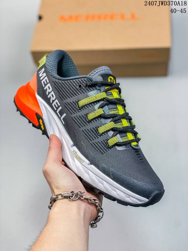 Merrell迈乐agility Peak 4蜂鸟圆头系带织物合成革耐磨透气 低帮越野跑步鞋711680Aseet 40-45 07Jwd370A18