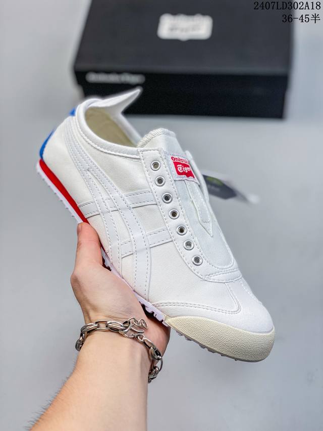 亚瑟士asics Onitsuka Tiger Slip-On鬼冢虎 一脚蹬 帆布鞋 货号：D3K0N 0143 码数：36 37 37.5 38 39 39.