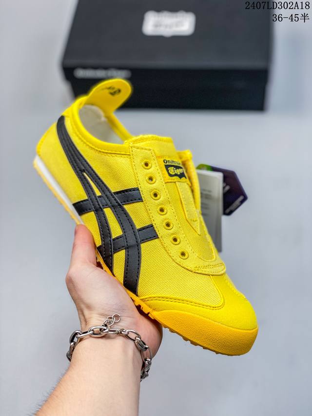 亚瑟士asics Onitsuka Tiger Slip-On鬼冢虎 一脚蹬 帆布鞋 货号：D3K0N 0143 码数：36 37 37.5 38 39 39.