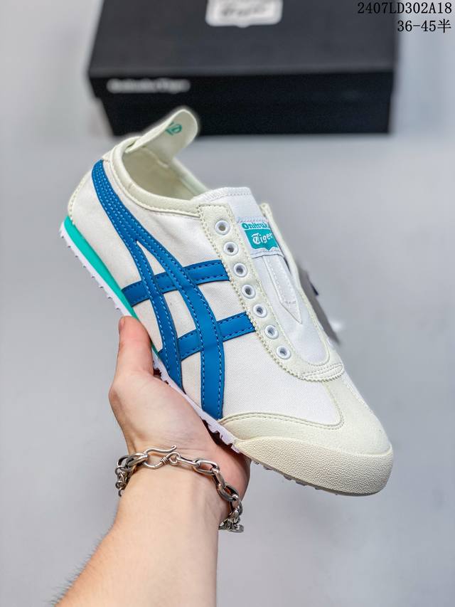 亚瑟士asics Onitsuka Tiger Slip-On鬼冢虎 一脚蹬 帆布鞋 货号：D3K0N 0143 码数：36 37 37.5 38 39 39.