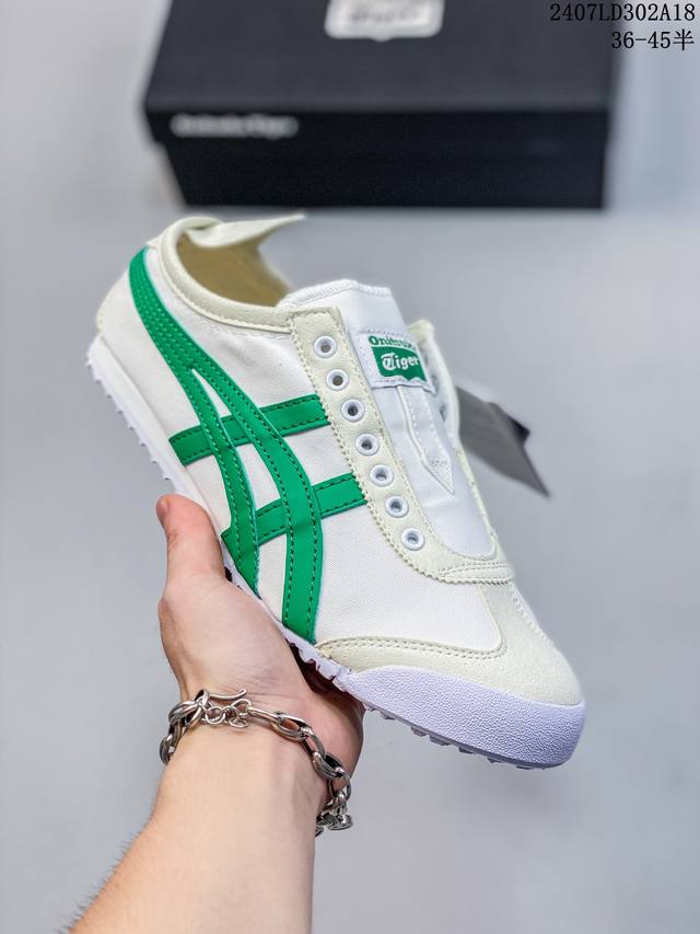 亚瑟士asics Onitsuka Tiger Slip-On鬼冢虎 一脚蹬 帆布鞋 货号：D3K0N 0143 码数：36 37 37.5 38 39 39.