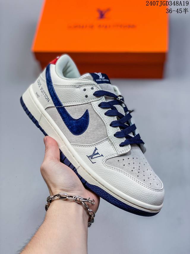 头层特价套现 Nk Dunk Low Retro Diy高端定制 Lv灰白蓝 低帮休闲运动板鞋 原装头层材料 用料绝不含糊 独家版型蒸餾加工帶來的是更好的视觉和