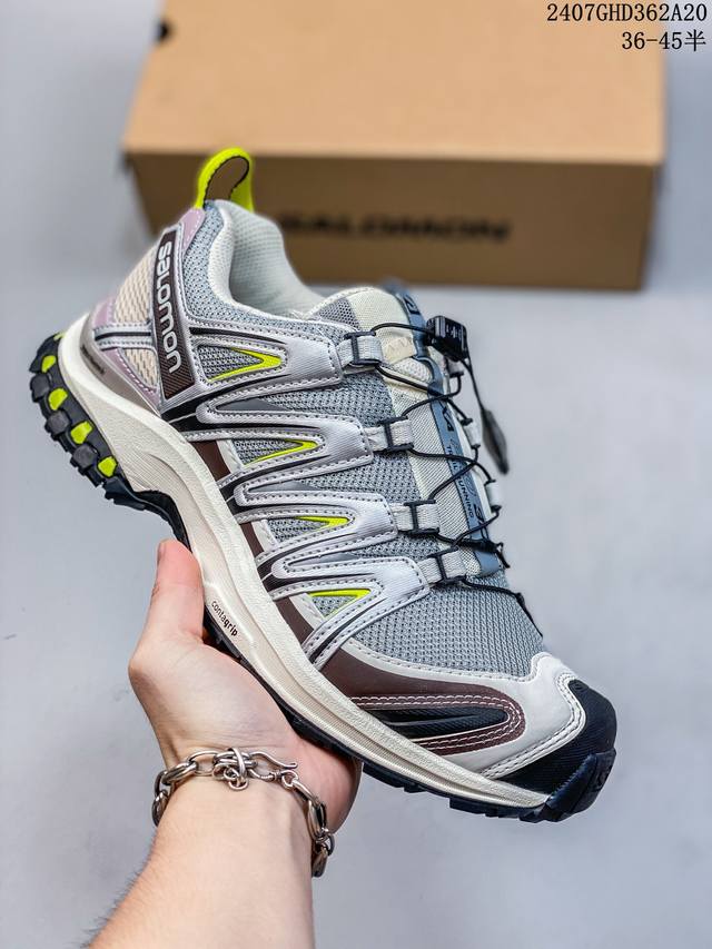 公司级 Salomon Xa Pro 3D Adv 萨洛蒙户外越野跑鞋 412322-21 #鞋面采用sensifit贴合技术 全方位贴合包裹脚型 鞋跟部鞋底牵