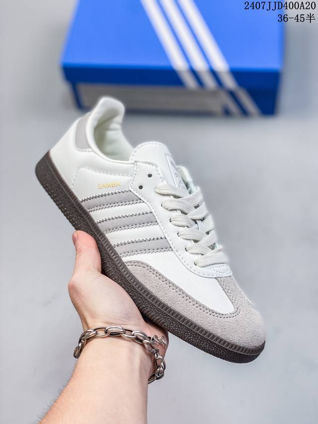 真标阿迪达斯三叶草adidas Originals Samba Og 桑巴舞系列绅士德训足球风百搭低帮休闲运动板鞋 货号:Jh6479 尺码:36 36.5 3