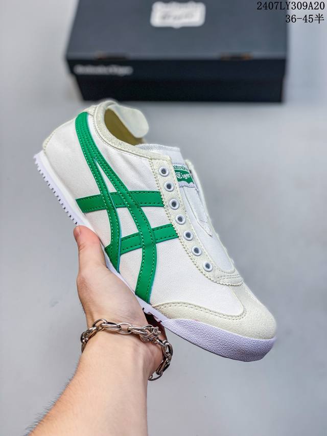 亚瑟士asics Onitsuka Tiger Slip-On鬼冢虎 一脚蹬 帆布鞋 货号：D3K0N 0143 码数：36 37 37.5 38 39 39.