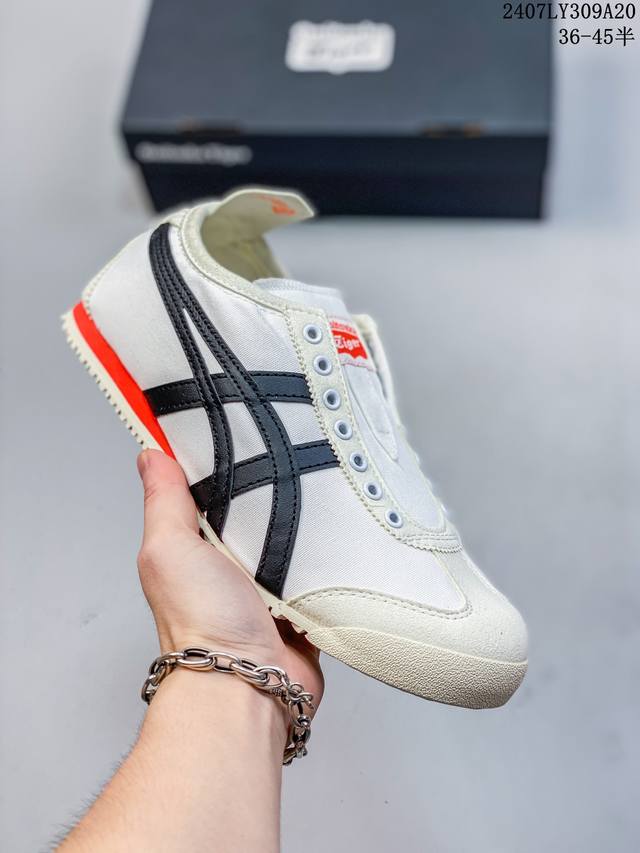 亚瑟士asics Onitsuka Tiger Slip-On鬼冢虎 一脚蹬 帆布鞋 货号：D3K0N 0143 码数：36 37 37.5 38 39 39.