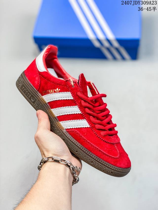 Adidas Handball Spezial 三叶草手球特别版圣帕特里克节联名款 全鞋采用yezzy500一样的皮料 进口长绒皮，特殊工艺技术 原盒包装 牛筋