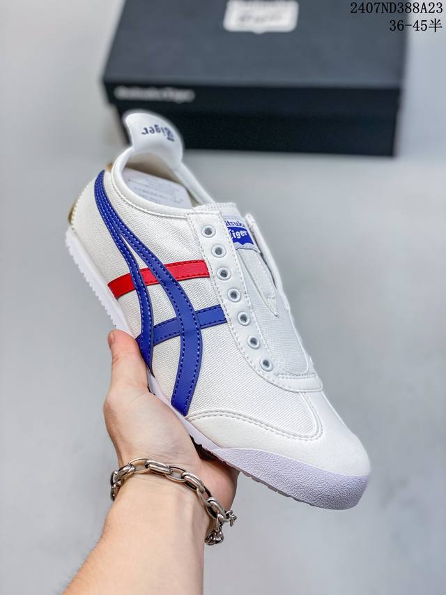 亚瑟士asics Onitsuka Tiger Slip-On鬼冢虎 一脚蹬 帆布鞋 货号：D3K0N 0143 码数：36 37 37.5 38 39 39.