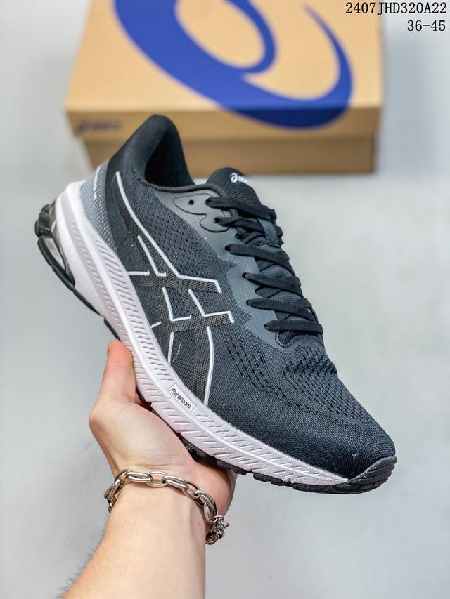 亚瑟士 Asics 男鞋gt-1000 12 运动休闲跑步鞋 时尚经典 缓震舒适 彩色 透气防滑耐磨 休闲百搭 2024夏季新款训练鞋 马拉松跑鞋黑武士款采用网