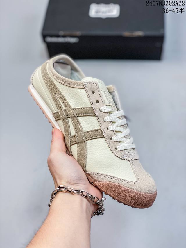 Asics 亚瑟士 男女鞋真标半码制 日产经典老牌-鬼塚虎 Onitsuka Tiger Mexico 66经典墨西哥系列复古经典百搭板鞋休闲运动鞋慢跑鞋 采用