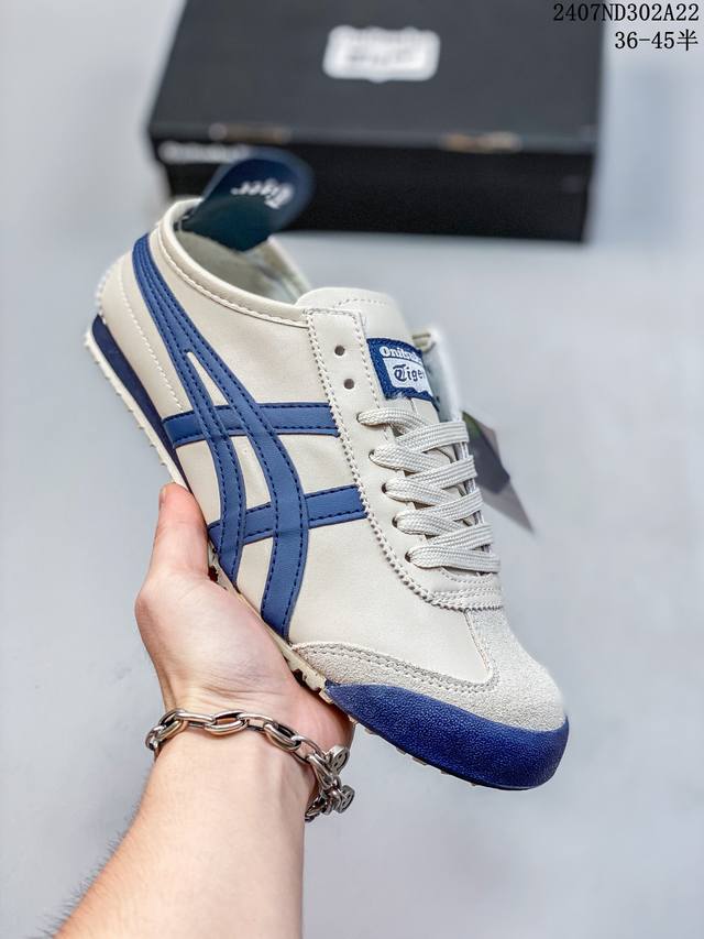 Asics 亚瑟士 男女鞋真标半码制 日产经典老牌-鬼塚虎 Onitsuka Tiger Mexico 66经典墨西哥系列复古经典百搭板鞋休闲运动鞋慢跑鞋 采用