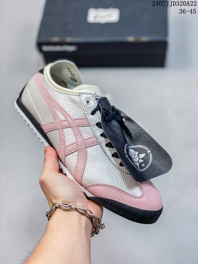 Asics 亚瑟士 Onitsuka Tiger 鬼冢虎 阿斯克斯 皮面原装四联吊牌 中底纸板钢印 日系轻便运动休闲鞋 货号：Dl408-0490 尺码：36