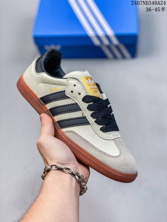 福利特价adidas Originals Samba Og 桑巴舞系列绅士德训足球风百搭低帮休闲运动板鞋ie5835 07Nd348A24