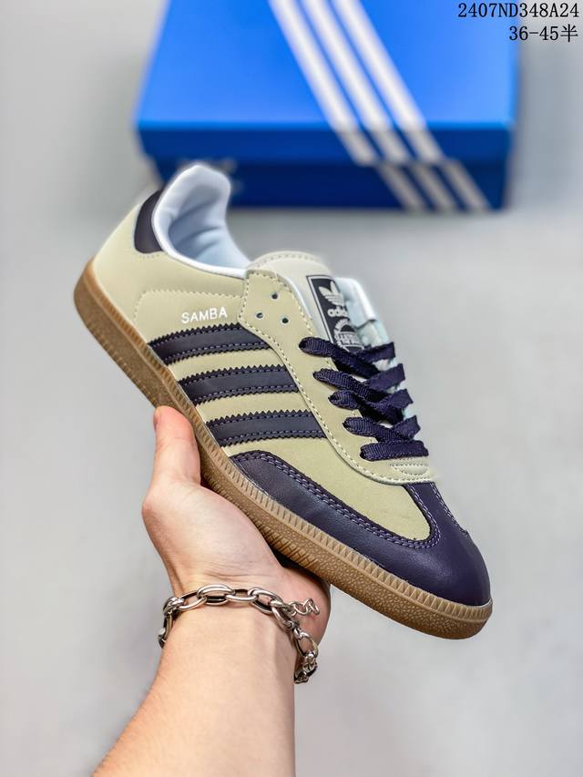 福利特价adidas Originals Samba Og 桑巴舞系列绅士德训足球风百搭低帮休闲运动板鞋ie5835 07Nd348A24