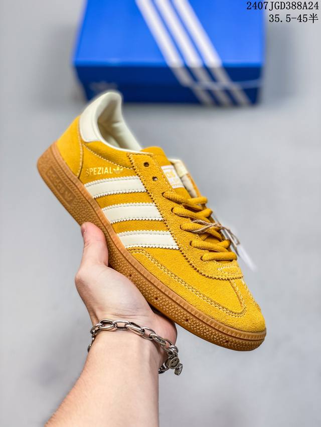 公司级adidas Handball Spezial 官方正确版本 阿迪达斯经典款 复古休闲板鞋 全鞋采用反毛皮制作 牛筋耐磨大底 承载青春情怀的板鞋 经典三条