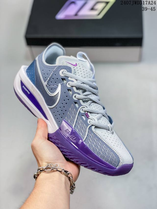 Nike Air Zoom G.T.Cut 3 G.T.Cut3圆头系带减震耐磨低帮篮球鞋女款 蓝紫 07Jwd317A24