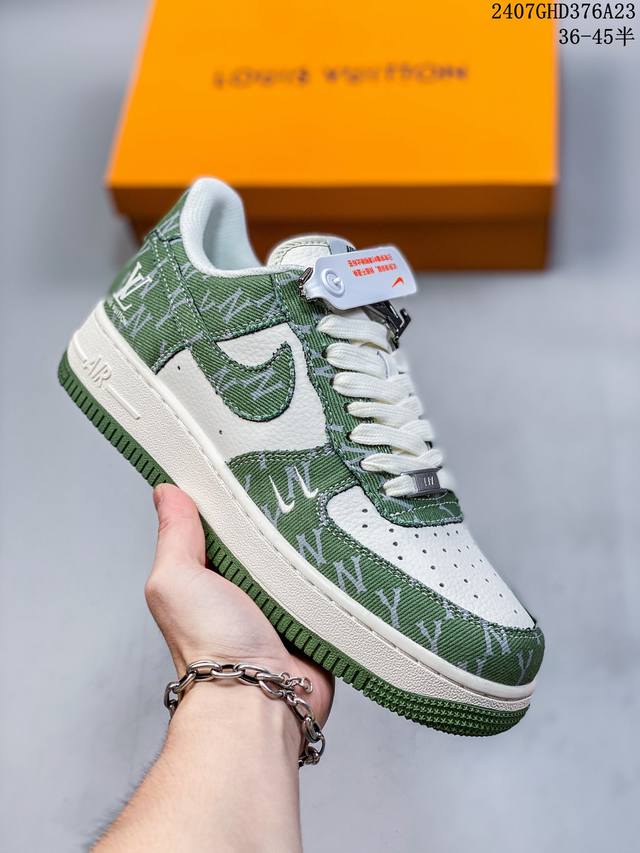 海外限量发售！公司级nike Air Force 1 '07 Low “Lv联名--荷叶绿”空军一号 低帮 运动鞋 休闲鞋 折边针车 工艺难度大 原楦头原纸板