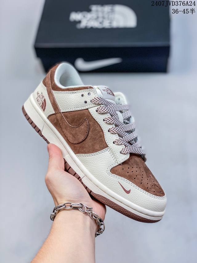 海外限量发售！Nike Sb Dunk Low“北面联名 米棕翻毛” 周年高端定制 低帮休闲板鞋 定制鞋盒 大厂纯原品质出货 超高清洁度 皮料切割干净无任何毛边