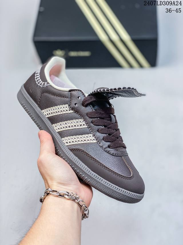 真标阿迪达斯adidas Originals Wb Nylon Samba Og桑巴舞系列绅士德训足球风百搭低帮休闲运动板鞋 货号:Ie0579 尺码:36 3