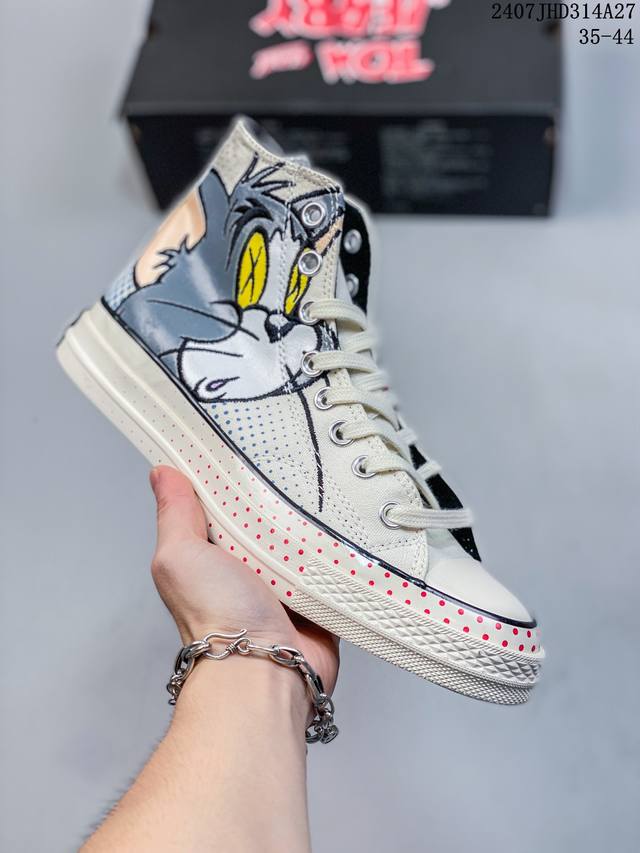 公司级converse 1970S 匡威chuck Taylor All Star Tom Jerry 猫和老鼠 防滑耐磨 高帮 帆布鞋 货号:165734C