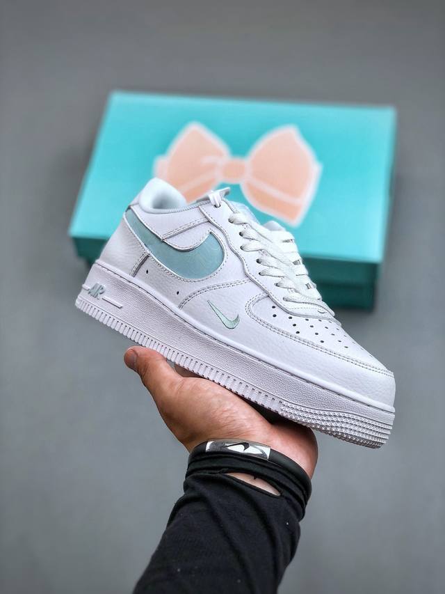 Nike Air Force 1 Low 07 白青解构小钩原楦头原纸板 打造纯正低帮空军版型专注外贸渠道 全掌内置蜂窝气垫 原盒配件 原厂中底钢印、拉帮完美