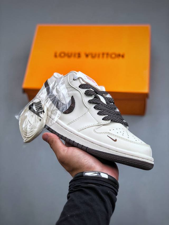 Louis Vuitton X Nike Air Jordan 1 Low Og Sp Beige Brown Lv Monogram Aj1乔丹一代经典低帮文