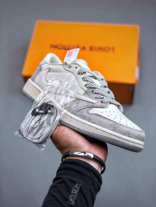 Travis Scott X Air Jordan 1 Low 倒钩联名 全鞋采用原装头层皮，用料扎实 精雕细琢 鞋型极致还原 飞翼3D打印改良 深度立体 四线