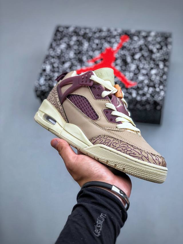 Air Jordan 3.5 Spizike Low 低帮 褐红色 Aj3.5 乔丹3.5代 斯派克李 乔丹篮球鞋系列 鞋身整体以褐色绒面皮革打造，加入红色点缀