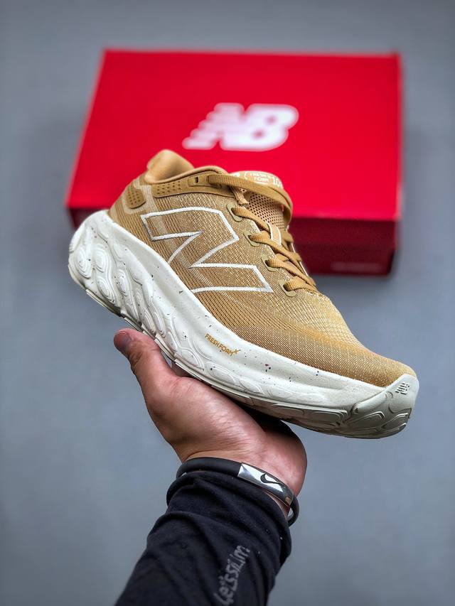 Nb新百伦new Balance Fresh Foam X 1080V13系列低帮轻量化厚底健身休闲运动慢跑鞋“网织黄棕米白”M108013D尺码40-45