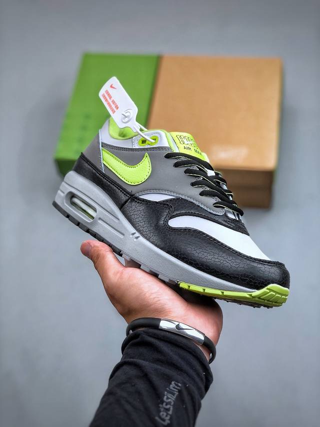 Nike Air Max 1 复刻灰绿 纯原版本复古休闲跑步鞋 官方同步上架真标原盒 原底原面 正确版型 原版开发 精准细节 市面最高版本官方货号：Hf3713