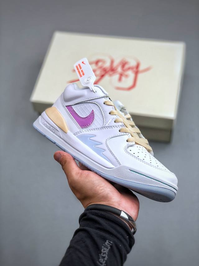 Nike Jordan Stadium 90 White Purple 乔丹90年代体育场系列混合低帮经典复古文化休闲运动篮球鞋“白紫黄” Jordan Sta