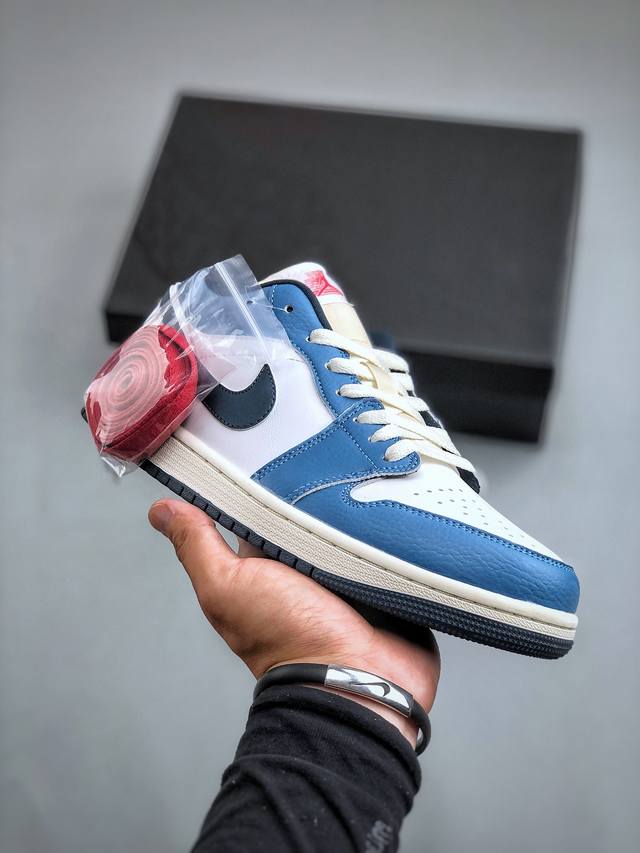 Nike Air Jordan 1 Low 海军蓝 Aj1乔1低帮休闲板鞋 同步官方配色 市场唯一独家头层皮打造 原鞋原档案开发 原厂皮料 原档冲孔鞋头 正确满