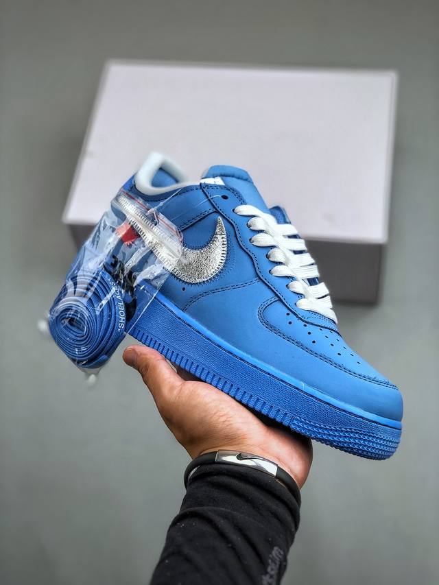 Off-White X Nike Air Force 1'07 Low Mca艺术馆 北卡蓝 Ow联名 货号：Cl1173-400 #原楦头原纸板 原装鞋盒 内