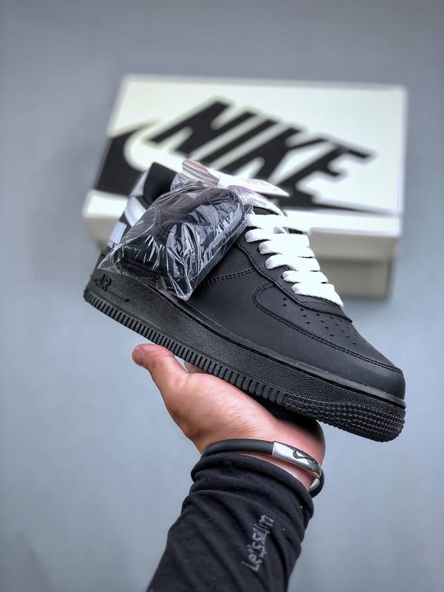 Nike Air Force 1'07 Low 黑白银 空军一号低帮休闲板鞋 Cw2288-016 #定制皮料 原楦原纸板 纯正版型 高清洁度 内置全掌气垫 尺