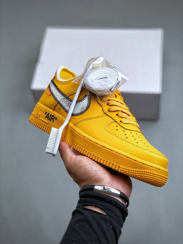 内置芯片，可扫码版，支持手机nfc识别！ Off-White X Nike Air Force 1 Lemonade 空军一号 Ow联名黄色艺术馆 Dd1876