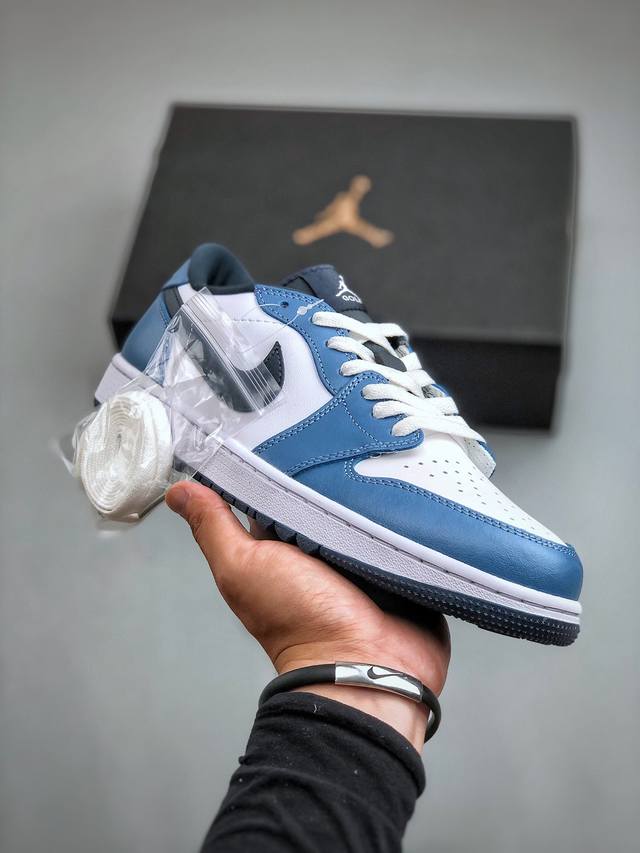 Air Jordan 1 Low 白蓝高尔夫脚趾 Aj1乔1低帮休闲板鞋 同步官方配色 市场唯一独家头层皮打造 原鞋原档案开发 原厂皮料 原档冲孔鞋头 正确满胶