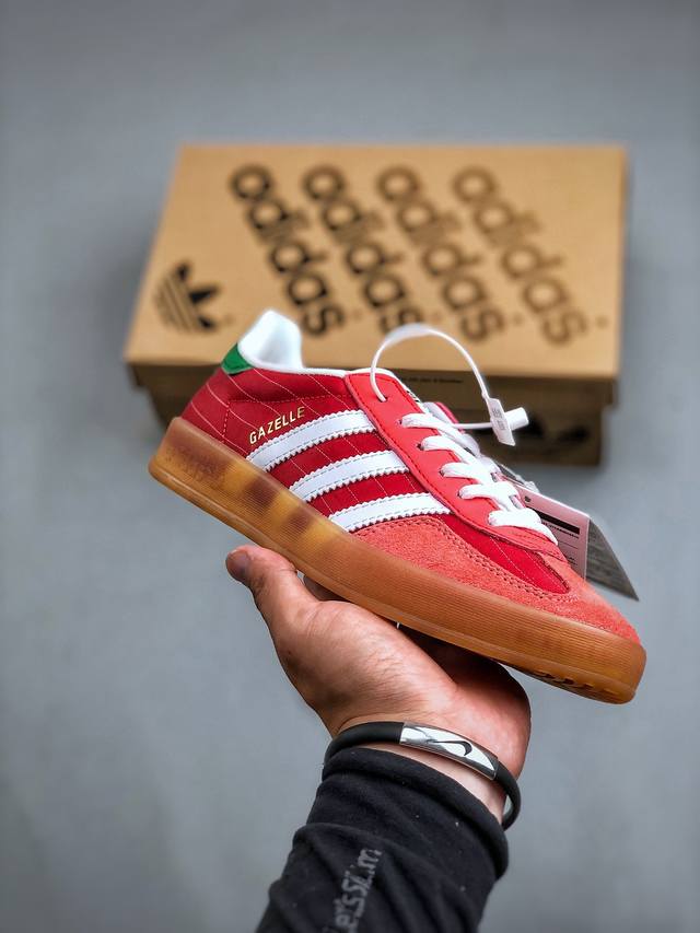 2024 年奥运会限定配色，阿迪达斯adidas Gazelle Indoor Trainers Olympic Black 羚羊内训系列低帮复古德训风百搭休闲