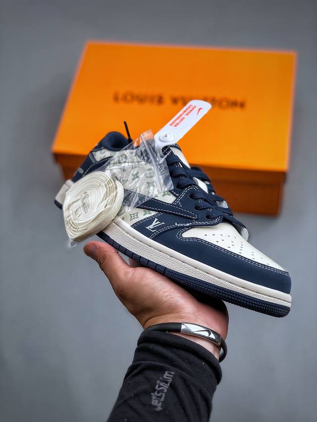 Travis Scott X Fragment Design X Air Jordan 1 Low Og Sp Aj1 乔1 Lv联名深海蓝 低帮文化休闲板鞋