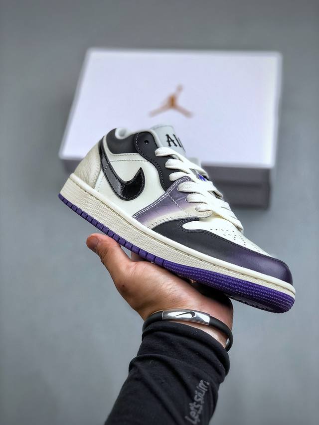 Fair Jordan 1 Low Purple Aj1 乔1白黑紫 低帮文化休闲板鞋 Hf5759-101 #市售最高品质 原鞋开发 大厂代工流水线打造 公司