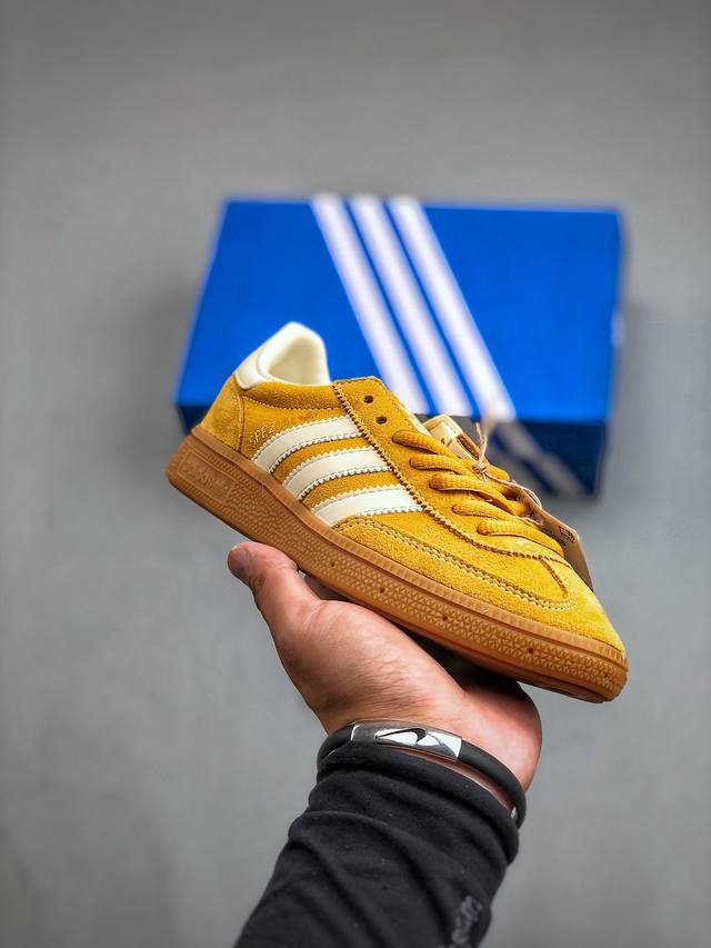 Adidas Originals Handball Spzl 手球运动员系列百搭休闲运动板鞋“翻毛旧黄奶白生胶底”If7088 尺码：35-45 半