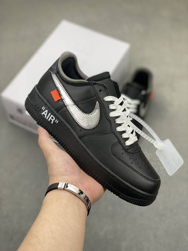 Nike Air Force 1 Low 07 X Off White Virgil Ow联名 黑银 原楦头原纸板 打造纯正低帮空军版型 专注外贸渠道 全掌内置